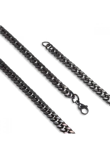 Erkek Balık Sırtı Çelik Erkek Kolye 1,6mm X 4mm 9183 Siyah