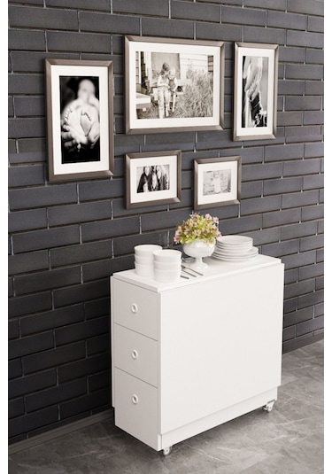 Dekorfim DF01107B Pratik Katlanır Masa Mutfak ve Yemek Masası