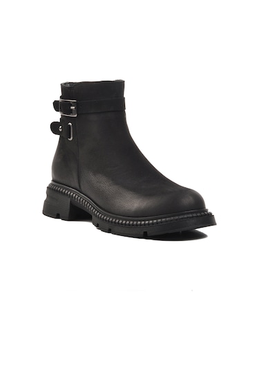 Venüs 24410050k Siyah Nubuk İçi Polarlı Hakiki Deri Kadın Bot 001