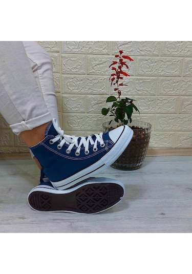 Fiyra 555 Kot Mavi Uzun Unisex Sneaker Keten Spor Ayakkabı 001