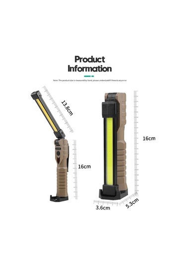 Ebitda Ft20 Katlanır Mıknatıslı Araba Muayene Işığı Siyah - Şarj Edilebilir Pil, 300-400 Lümen, Ipx4 Su Geçirmez