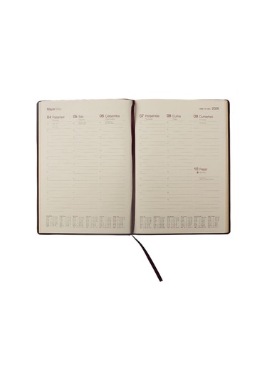 Ece Ajandası Çeşme 2026 Kırmızı - Haftalık 110 Gr. İthal Kağıt Sert Kapak 19,5x28 Kırmızı