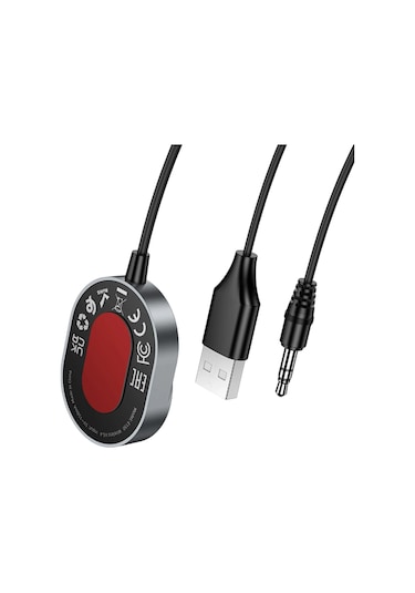 Hoco. E150 Tak Çalıştır Aux Bluetooth Ses Dönüştürücü - Gri