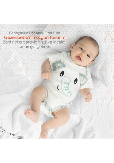 Gezenbebe Hero Bebekler İçin Nakışlı Kısa Kol Body 001