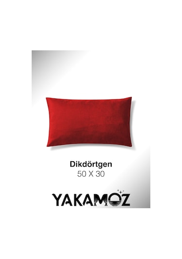 Br Yakamoz Kırmızı Renk Kırlent , Yastık Kılıfı Kadife Görünümlü Velvet Touch Serisi Kırmızı