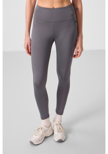 Koyu Gri Esnek Standart Fit Performans Kadın Tayt - 94667 Koyu Gri