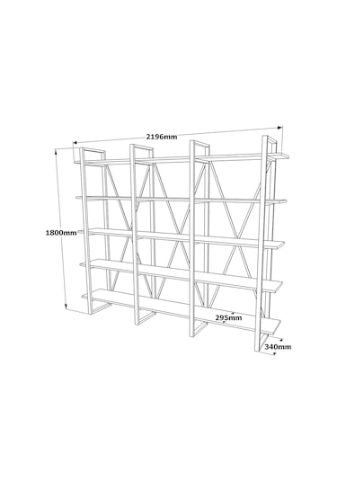 Robinhome Robin Home Vegas Serisi 5 Raflı Metal Kitaplık No 4