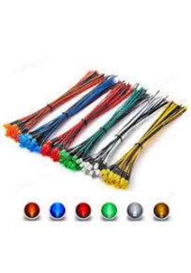 10 Adet 12v 5mm Diffüz Led 20 Cm Kablo Kırmızı