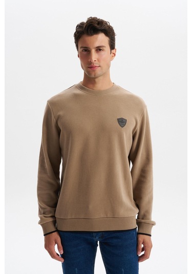 Arma Erkek Regular Fit Karbon Fırçalı Selanik Kumaş Bisiklet Yaka Süs Etiketli Sweatshirt Kazak K30124698802 Füme - Gri Arma Erkek Regular Fit Karbon Fırçalı Selanik Kumaş Bisiklet Yaka Süs Etiketli Sweatshirt Kazak K30124698802 Füme - Gri