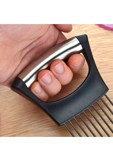 Dancemonkey Cbtx Çelik Soğan Çatalı Tutucu Pimi, Mutfak Sebze Dilimleme Yardımı Beyaz