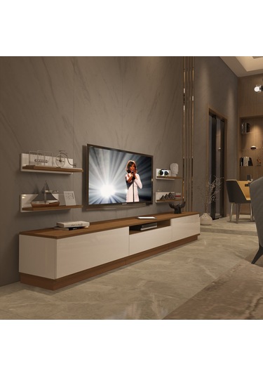 Decoraktiv Trendstyle 270rs Mdf Tv Ünitesi Tv Sehpası Ceviz - Beyaz