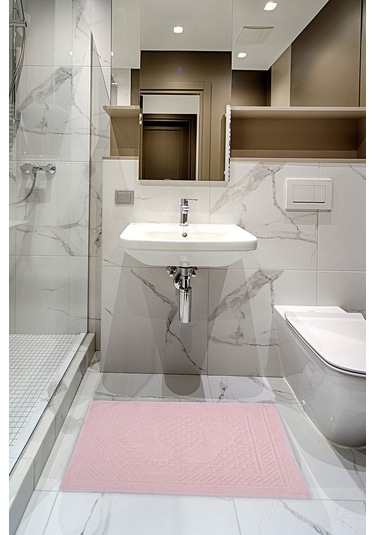 Mira Home Ayak İzli Banyo Havlusu % 100 Pamuk Yumuşak Ayak Havlusu 50x70 Cm Açık Gri