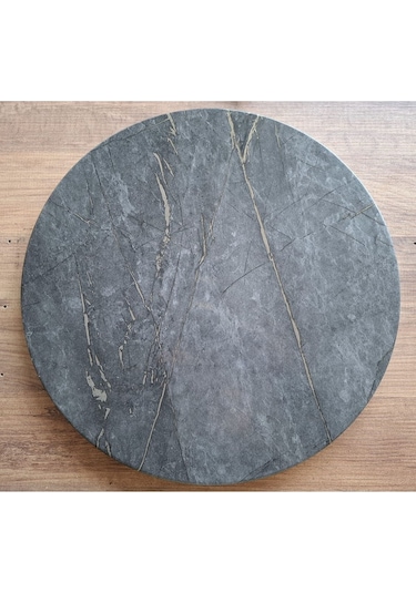 Fbt Üçlü Sehpa Servis Sehpasi Ceviz Mdf Lam Kaplama Tabla Siyah Metal Ayak Siyah