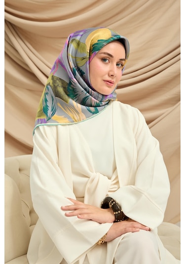 Silk Home Twill İpek Eşarp 11480-51 Metalik Gri, Pembe, Mor, Yeşil, Yağ Yeşili