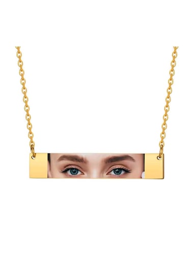 Takı Hediye Dünyası Resimli Göz Kadın Kolye 2 Sarı