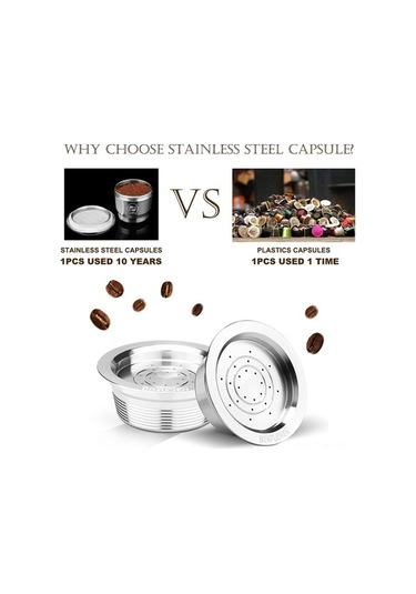 Dancemonkey Paslanmaz Çelik Kahve Kapsülü - Lavazza A Modo Mio Uyumlu Gümüş Gümüş