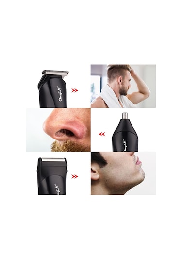 3'ü 1 Arada Elektrikli Saç Kesme Makinesi, Saç Kesme Makinesi, Sakal Düzeltme Makinesi, Saç Kesme Makinesi, Burun Düzeltme Makinesi, Sakal Düzeltme Makinesi, Şarj Edilebilir, 4 Çerçeve Tarağı İle