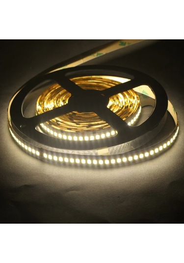 5metre 240 Led/m Şerit Led Hortum 6500k Soğuk Beyaz Kendinden Yapışkanlı Güçlü Smd2835 12v Dc Ip20
