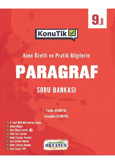 Okyanus 9. Sınıf Paragraf Konutik Konu Özetli Soru Bankası
