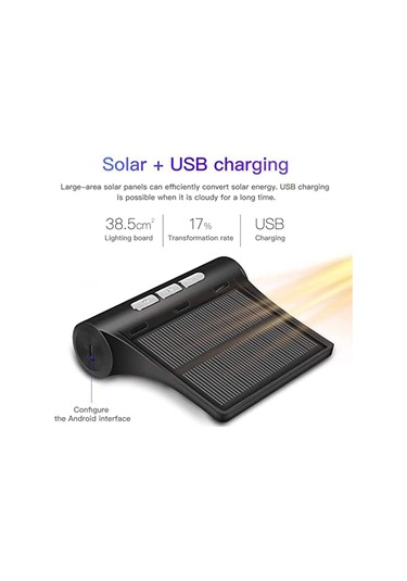 Ximistore9 Araç Güneş Enerjili Saat - Zaman, Tarih, Sıcaklık Ölçer - 3 Seviye Parlaklık Ayarlı - Usb Ve Güneş Şarjlı - Kolay Kurulum C01