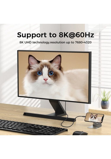 Yediseven Usb 4 Görüntü Kablosu 8k60hz Thunderbolt Uyumlu 1m
