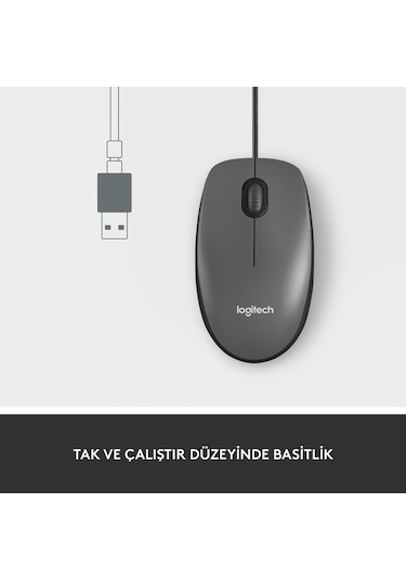 Logitech M100 USB Kablolu Optik Mouse