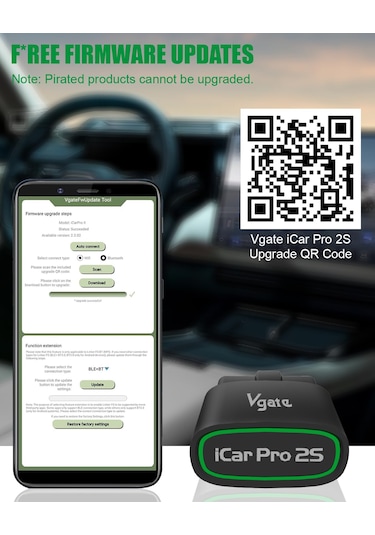 Pro 2S Bluetooth 5.2 Araç Tarama Aracı, iPhone, Android ve Windows için