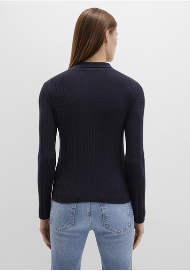 Mavi - Yün Karışımlı Lacivert Triko Polo 1710838-70489 Lacivert