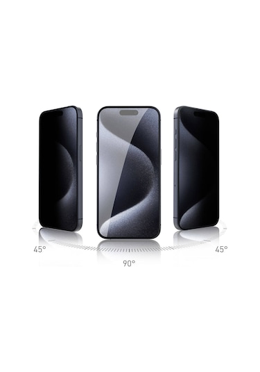 Apple Apple iPhone Uyumlu  15 Pro Max Zore Rika Premium Privacy Temperli Cam Ek