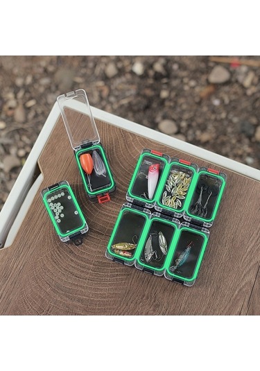 Novahub 6 Adet Dış Mekan Balık Avı Yem Kutusu Seti Işıldayan Parçalanabilir Balık Yemi Kutusu Mıknatıslı Su Geçirmez Balık Avı Aksesuarı Saklama Kutusu Balık İğnesi Kutusu
