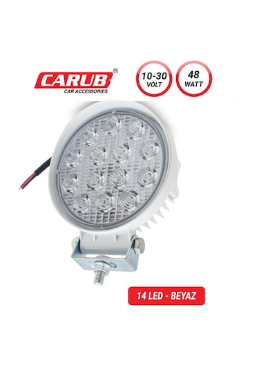 Carub 14 Led Projektör. 10-30V. Beyaz. Tekne Güverte Aydınlatma