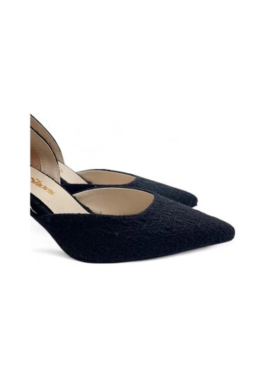 Dina Siyah Şık Ve Zarif Kadın Stiletto Topuklu Ayakkabı Siyah