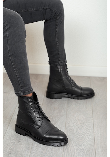 Daxtors D402 Hakiki Deri Soğuk Geçirmez Kışlık Erkek Bot Kauçuk Taban 22kdaat10000005-53 001