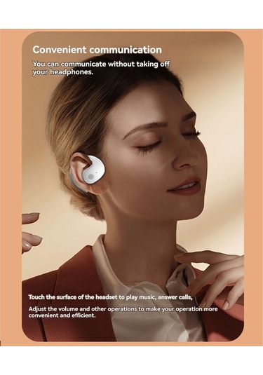 Novahub Yeni Nesil Bluetooth 5.4 Kulak Asılı Tws Kulaklık, Uzun Ömürlü, Rahat Kullanım, Açık Holografik Ses, Beyaz