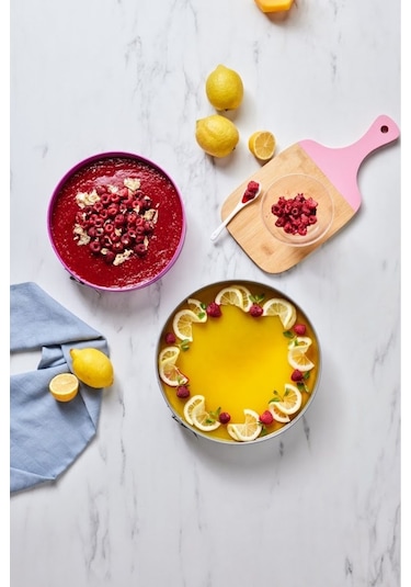 Karaca  Süper 2'li Kek Kalıbı Seti Gri Fuşya 28/24 cm