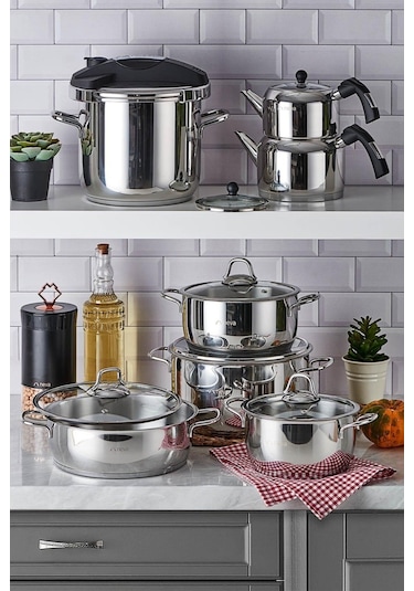 Neva N3237 Ziyafet 14 Parça Çelik Çeyiz Seti Gümüş