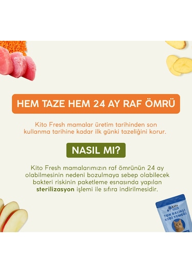Kito Fresh Ton Balıklı Kedi Yemeği %100 Taze İçerikli Mama 80 G