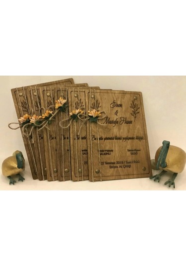 Hdrlazerdizayn Ahşap Lüks Düğün Davetiyesi