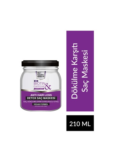 Bio Keratin Gold Biotin & Kafein Saç Dökülme Karşıtı Hızlı Uzama Etkili Saç Detoxu 210 ML