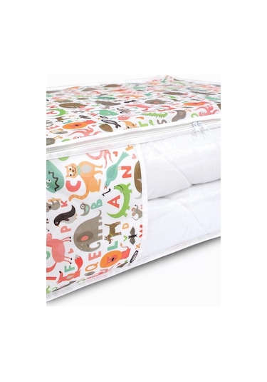 Vedsey Home Baza Altı Pencereli Büyük Boy Hayvan Baskılı Hurç 70 x 50 x 25 CM Çok Renkli