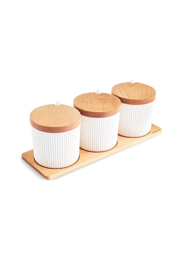 Karaca  Massimo 3'lü Ahşap Standlı Baharat Takımı