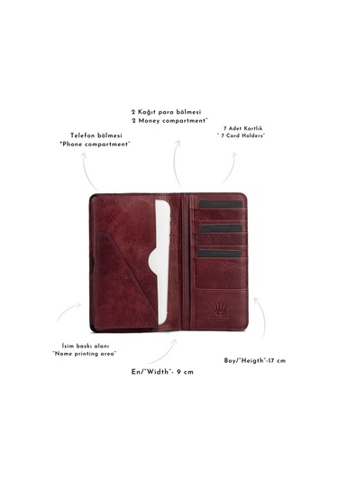 Watchofroyal Elegant Tıguan Bordo Telefon Cüzdanı