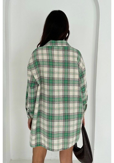 Uzun Oduncu Gömlek Yeşil Yeşil