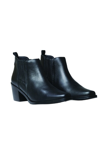Negre Bot Kadın Utıel Toni Pons Leather Cowboy Ankle Boots Wıth Heel Siyah