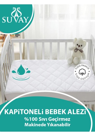 Suvay Su Sıvı Geçirmez Kapitoneli Bebek Çocuk Yatak Alezi