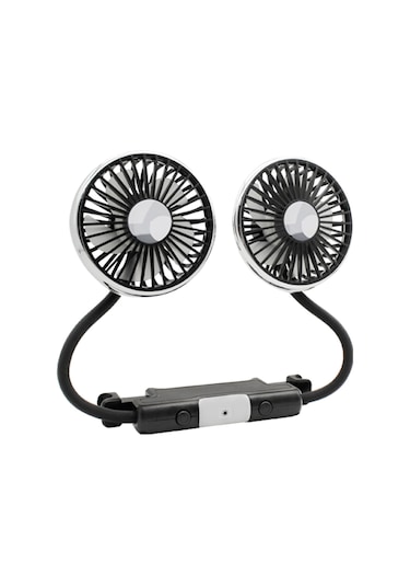 Araba Soğutma Hava Fanı Usb Çift Kafa Araç Elektrikli Bir Arka Koltuk İçin Hava Fan Led İle 360 Derece Dönebilir