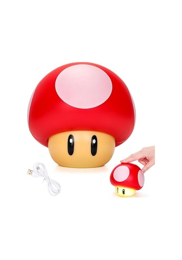 Sesli Oyun Mantar Lambası, Süper Oyun Lambası Figürlü 3d Gece Lambası, Çocuklar İçin Masa Lambası, Doğum Günü Hediyesi Diğer