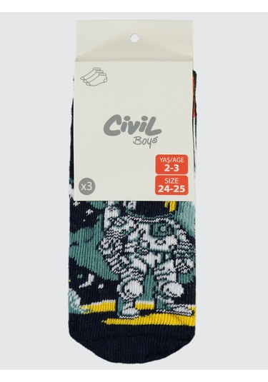 Civil Boys Erkek Çocuk 3'lü Patik Çorap 2-12 Yaş