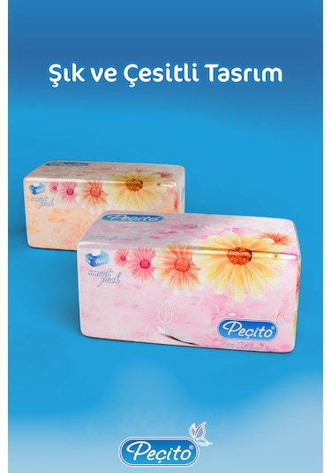 Peçito Premium Çift Katlı Pratik Mendil Toplam 5 x 275'li