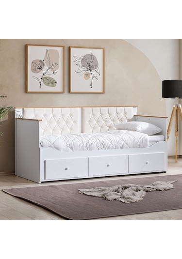 Alaçatı Divan Çekmeceli Açılır Çift Kişilik Karyola + Soft Yatak